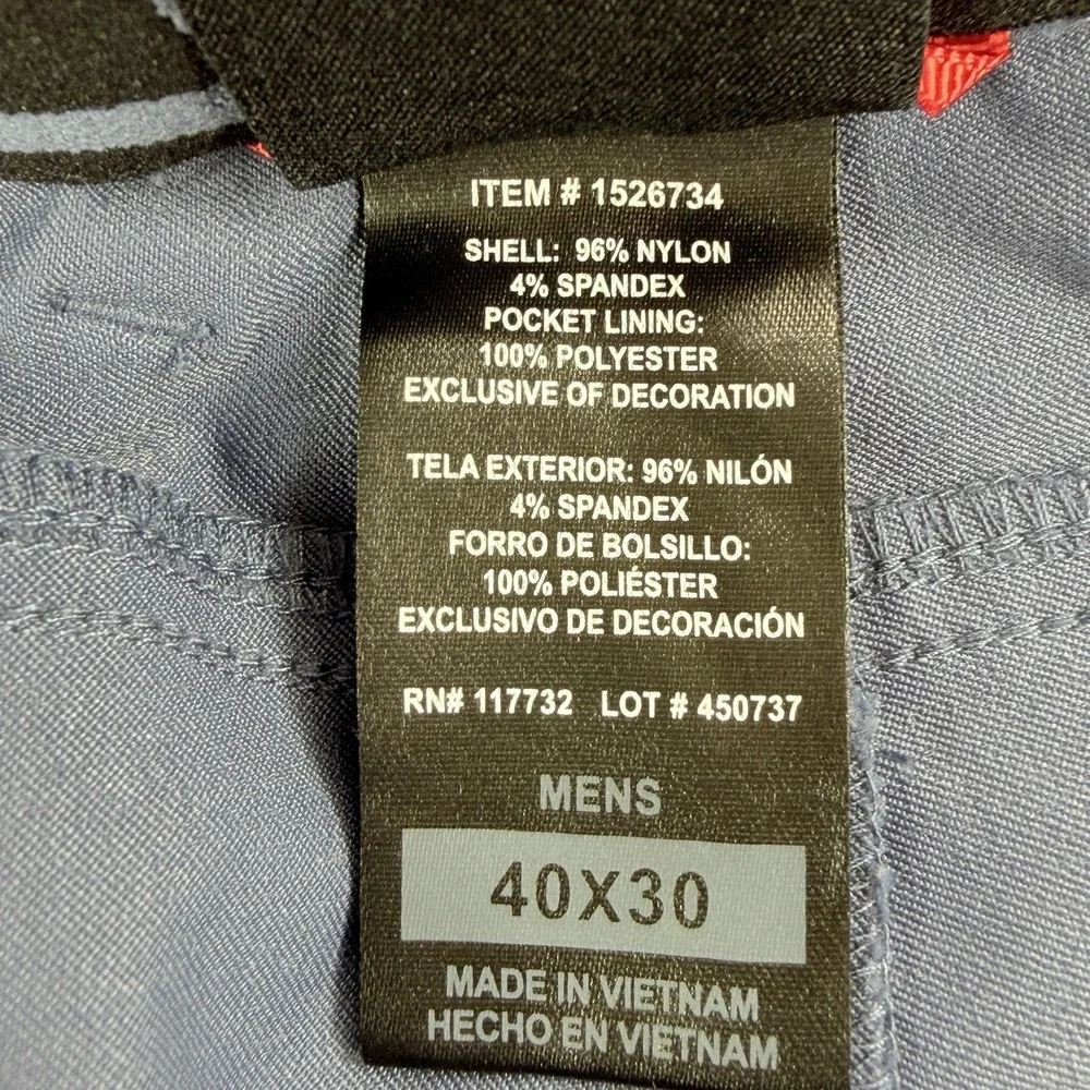 Gerry Venture Pants Mens 40x30 (40x28.5) Blue Stretch Hiking Commuter Nylon Tech